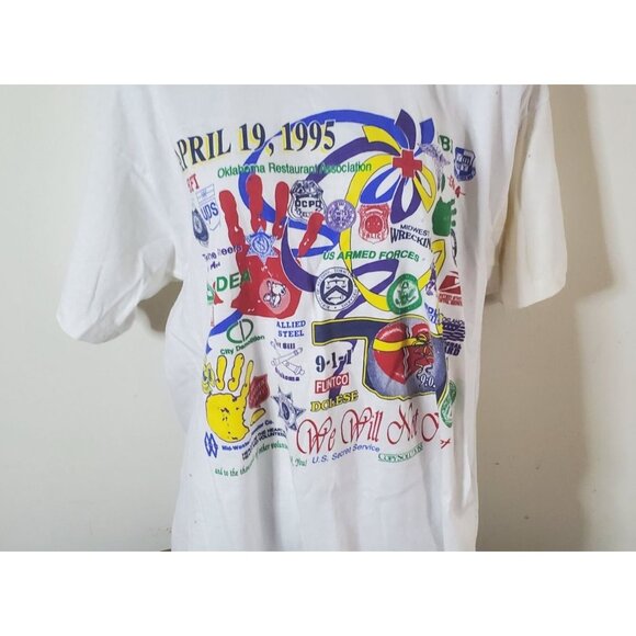 Vintage 1995 Oklahoma City Memorial T-Shirt Large By Fruit Of The Loom Cotton Si - Picture 1 of 9